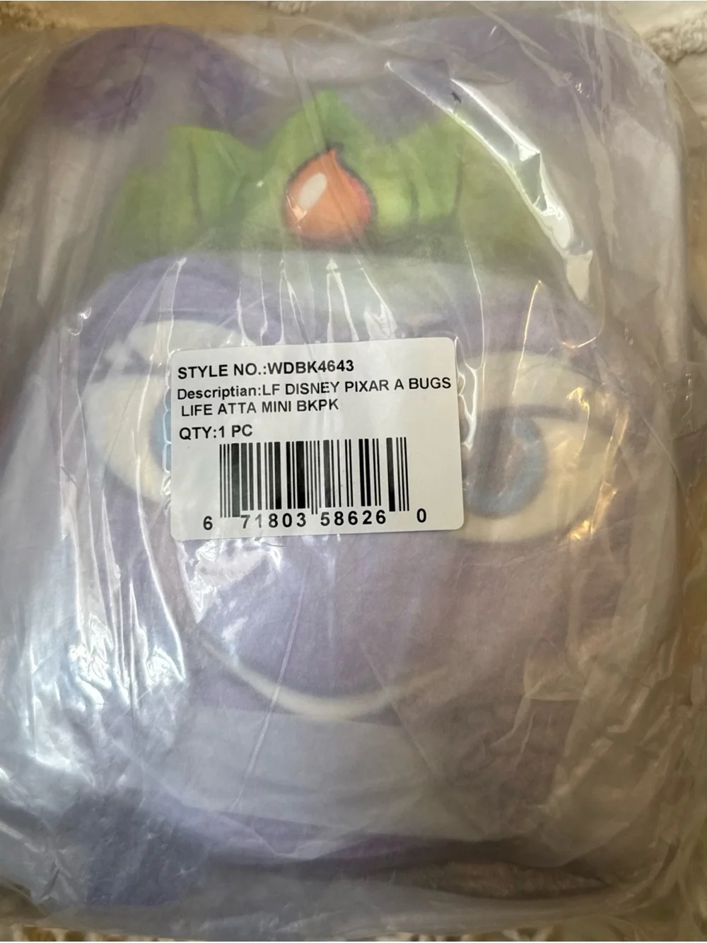 Loungefly Pixar A Bug's Life Princess Atta Headband & Backpack - original packag